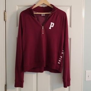 Maroon PINK Half Zip